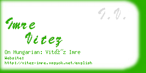 imre vitez business card